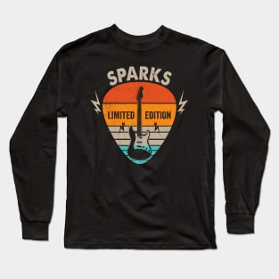 Vintage Sparks Name Guitar Pick Limited Edition Birthday Long Sleeve T-Shirt